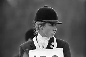 01417 Prints: Princess Anne, The Princess Royal, competing in a showjumping event t Windsor Great Park
