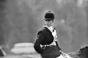 01417 Prints: Princess Anne, The Princess Royal, competing in a showjumping event t Windsor Great Park