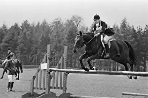 01417 Prints: Princess Anne, The Princess Royal, competing in a showjumping event t Windsor Great Park
