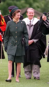 PRINCESS ANNE PRINCESS ROYAL VISITS QUEEN VICTORIA SCHOOL DUNBLANE WITH HEADMASTER BRIAN