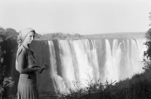 Waterfall Prints: Princess Anne, stands in front of Victoria Falls during her visit to Zimbabwe