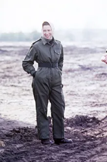 Head Scarf Prints: Princess Anne visiting the King Hussars at Bergen Hohne in Germany