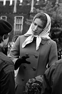 Images Dated 11th June 1971: Princess Anne visits the Horse Rangers of the Commonwealth at Hampton Court Palace