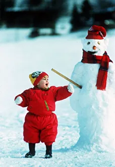 00127 Prints: Princess Beatrice on holiday in the cold weather January 1990