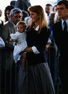 Princess Beatrice with her mother the duchess of York and Prince Andrew