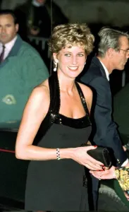 Princess Diana arrives for a UNESCO charity dinner at the Palace of Versailles near Paris
