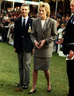Princess Diana attends the Burghley Horse trials in Lincolnshire, England