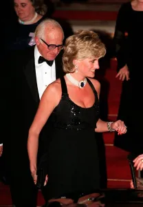Princess Diana attends a gala night in aid of the Cancer Research charity at Bridgewater