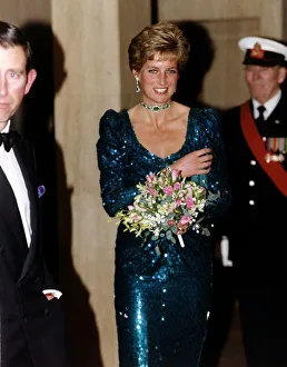 Princess Diana attends the Pink Diamond Ball Charity Gala at the Lancaster Hotel