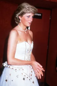 Princess Diana attends the Royal Premiere of the latest James Bond film The Living