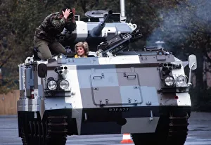 Artillery Prints: Princess Diana, Colonel-in-chief of The Royal Hampshire Regiment wearing a regimental