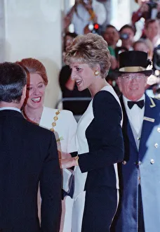 Princess Diana at a CORE Trust fundraising lunch at the Mayfair Hotel where she made a