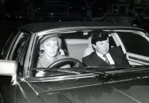 Princess Diana drives herself to the marriage blessing of George Windsor
