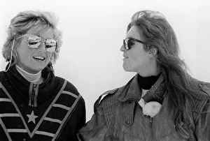 00168 Prints: Princess Diana and Duchess of York while on a skiing holiday in Klosters, Switzerland