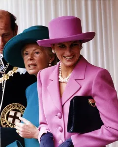 Princess Diana with The Duke and Duchess Of Kent attending the Order of the Garter