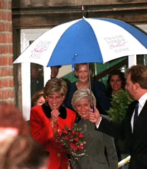 Princess Diana has fits of laughter during a visit to the English National Ballet School