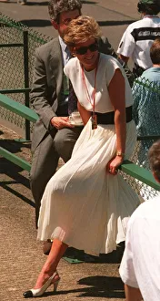 Princess Diana At the Formula One British Grand Prix Motor Race held at Silverstone