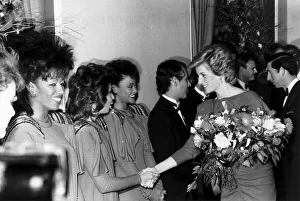Princess Diana greeting the American female vocal group The 3 Degrees At The Birthright