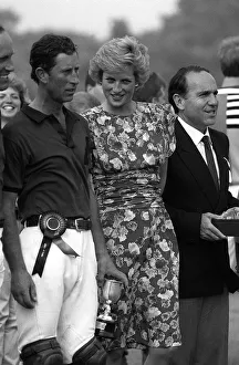 Princess Diana with husband Prince Charles attending the Hola Cup Polo match