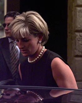 Princess Diana leaves the home of slain Italian fashion designer Gianni Versace in