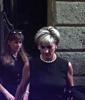 Princess Diana leaves the home of slain Italian fashion designer Gianni Versace in