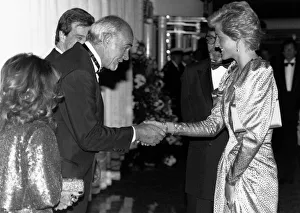Princess Diana meets actor Sean Connery at the film premiere of his latest film The Hunt