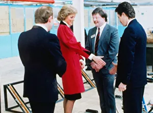 Princess Diana meets Falklands veteran Simon Weston during her visit to the market town
