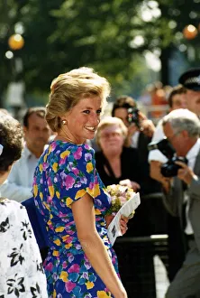 00084 Prints: Princess Diana pictured on her visit to the Golden Years Club in Battersea, London