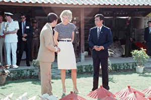 Princess Diana and Prince Charles on their overseas visit to Thailand