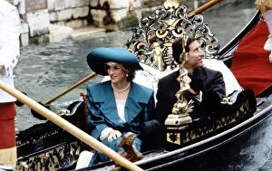 Italian Prints: Princess Diana & Prince Charles Overseas Visit to Venice, Italy 5th May 1985