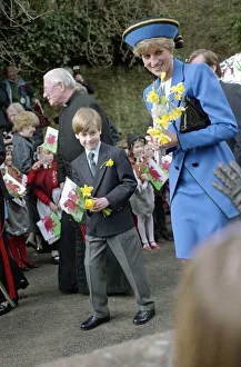 Daffodils Prints: Princess Diana & Prince Charles with Prince William March 1991