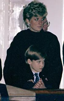 Princess Diana and Prince William aboard the Royal Yacht Britannia during the Royal tour