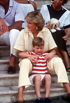 Holiday Prints: Princess Diana and Prince William on holiday in Majorca August 1987