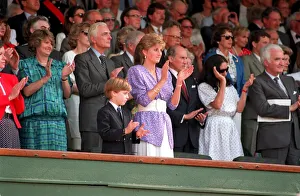PRINCESS DIANA AND PRINCE WILLIAM WATCH THE TENNIS AT WIMBLEDON 1991 - 06 / 07 / 1991