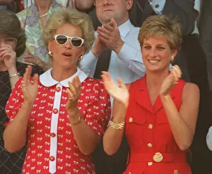 Images Dated 3rd July 1994: Princess Diana with Princess Michael of Kent, watching the Mens Singles Final match in