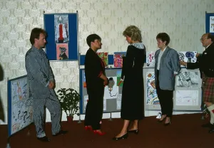 Princess Diana Princess of Wales in a drugs unit on a visit to Edinburgh