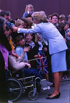 00085 Prints: Princess Diana Princess of Wales shaking hands with the crowds on a visit to Glasgow