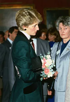 Princess Diana Princess of Wales talking to crowd during her visit to the Edinburgh