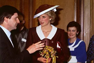Princess Diana, Princess of Wales on a visit to the Royal Infirmary January 1986