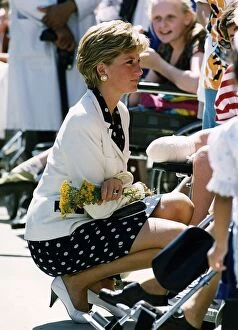 Images Dated 24th July 1990: Princess Diana at the Royal National Orthopaedic Hospital in Stanmore, North London