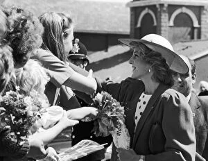Images Dated 16th July 1985: Princess Diana shaking hands with well wishers at the Middlesbrough Enterprise Centre