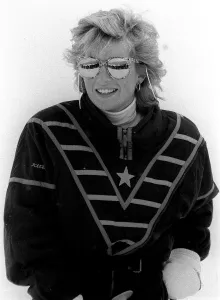 Skiing Prints: Princess Diana on skiing holiday in Klosters Switzerland, March 1988