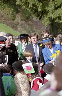 00066 Prints: Princess Diana with her son, Prince William in Cardiff on St David