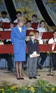 Princess Diana with her son, Prince William in Cardiff on St David