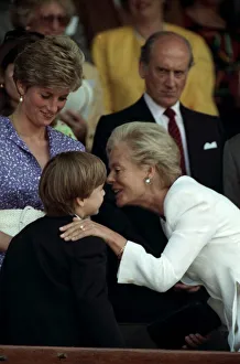 Princess Diana and her son Prince William with The Duchess of kent at the Wimbledon
