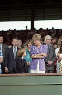Princess Diana and her son Prince William pictured at the Wimbledon Ladies Singles Final
