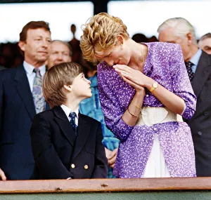 00128 Prints: Princess Diana and her son Prince William pictured at the Wimbledon Ladies Singles Final