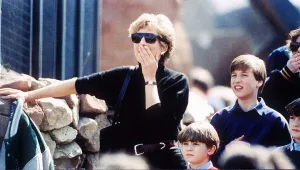 Princess diana and sons Prince harry and Prince william at Alton Towers