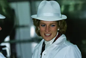 Princess Diana on her visit to open the &pound;1. 5 million Lamlash factory of Arran