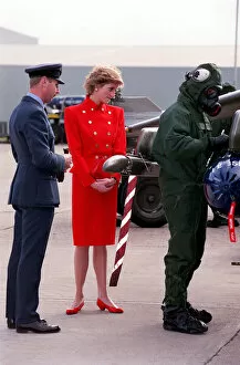 Images Dated 25th October 1989: Princess Diana during a visit to RAF Wittering in Cambridgeshire, 25th October 1989